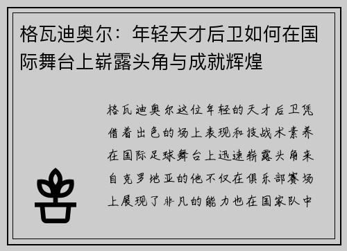 格瓦迪奥尔：年轻天才后卫如何在国际舞台上崭露头角与成就辉煌